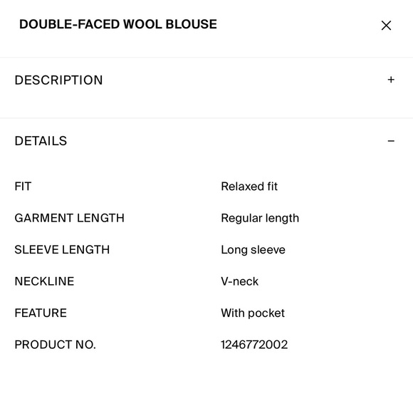 COS (NWT) Double-Faced Wool Blouse - Picture 5 of 11